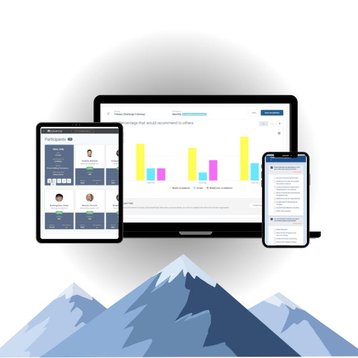 compyle screenshots over mountain graphic